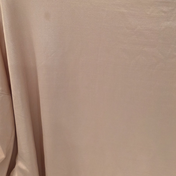 Jennifer Lopez Elegant Women's Champagne Pearl Ruched Sleeve Blouse ~ Size Large - Picture 9 of 9